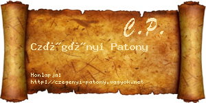Czégényi Patony névjegykártya